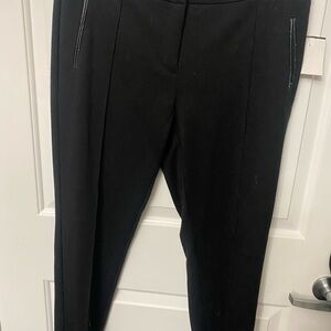 👛👛CLEARANCE SALE 👛👛 Anne Klein Black Trousers Faux Leather Piping Around Pockets